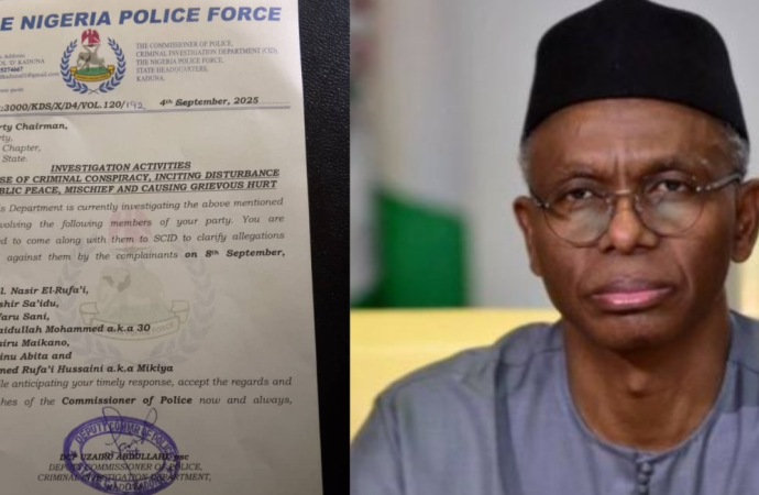 Kaduna Police Summon El-Rufai, ADC Leaders Over Alleged Conspiracy And Incitement