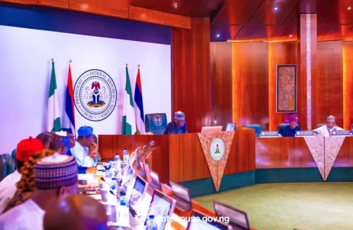 Tinubu Swears In Two INEC Commissioners, CCB Members at FEC Meeting