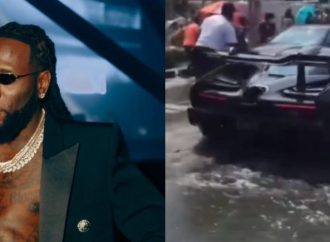 Burna Boy Spotted Driving ₦3.2 Billion McLaren Through Flooded Lagos Road (Video)