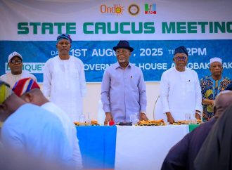 GOV AIYEDATIWA HOSTS APC LEADERS CAUCUS, LAUNCHES ‘ONDO STATE FOR TINUBU 2027’