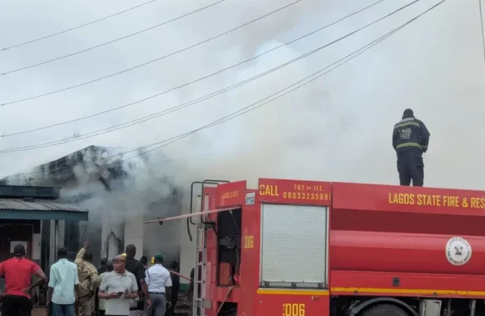 Fire Guts Nigeria Customs Office In Lagos, Destroys Millions Of Naira Property